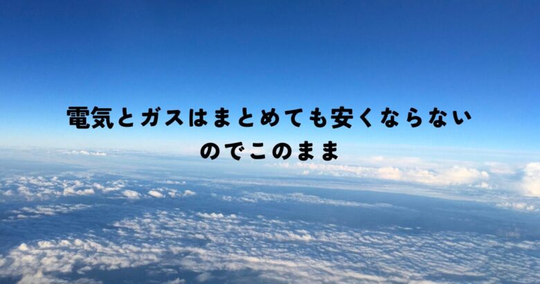 電気とガスはまとめても安くならないのでこのまま