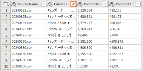 銘柄名でフィルター